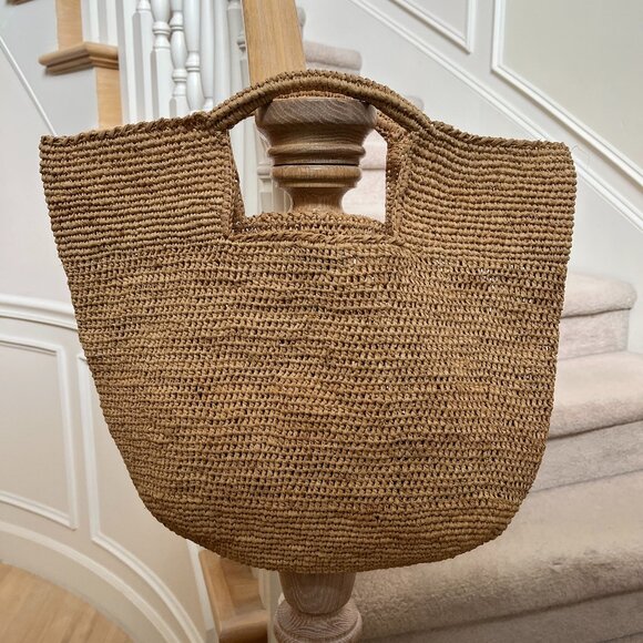 Woven Raffia Carryall Tote - Picture 6 of 6
